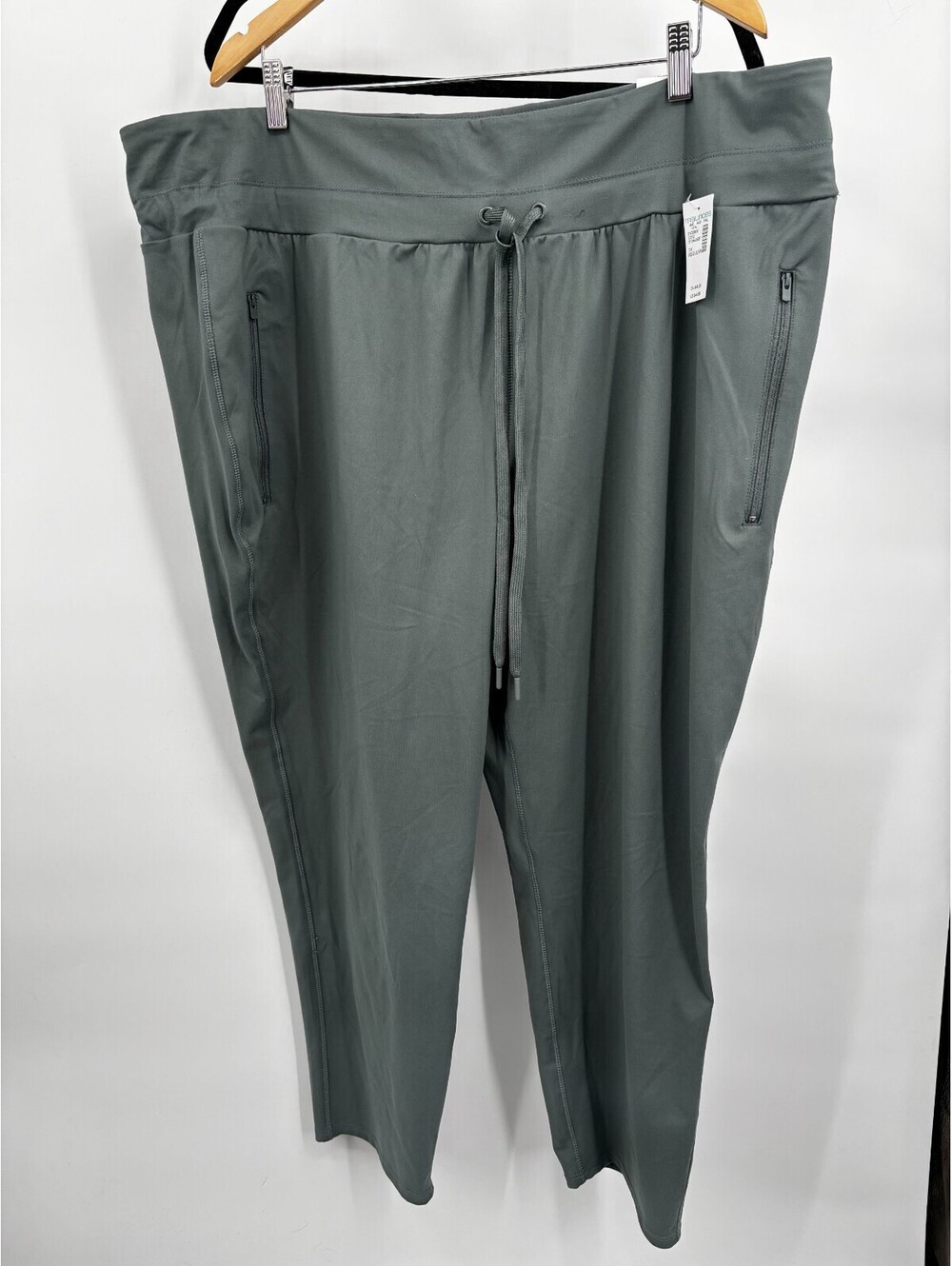 Maurices Womens Active Jogger Pants Green Drawstring Zipper Pockets Size 3X